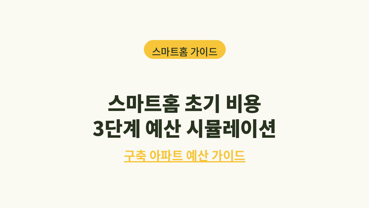 스마트홈 초기 비용, 3단계 예산 시뮬레이션